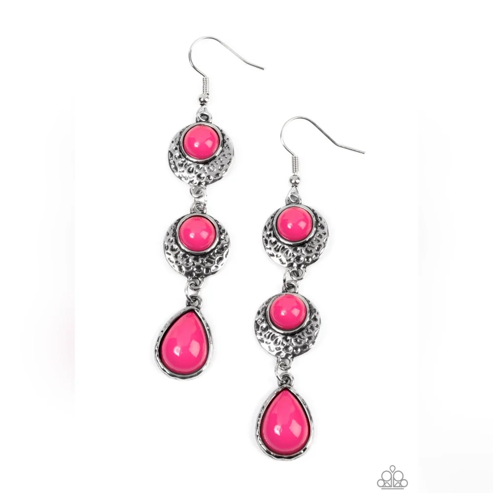 Tahoe Trailblazer Pink Earrings SILVER - Picture 1 of 3